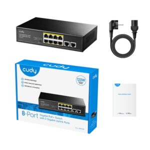 Switch 8 porte PoE+ Gigabit + 2 Porte Uplink Gigabit